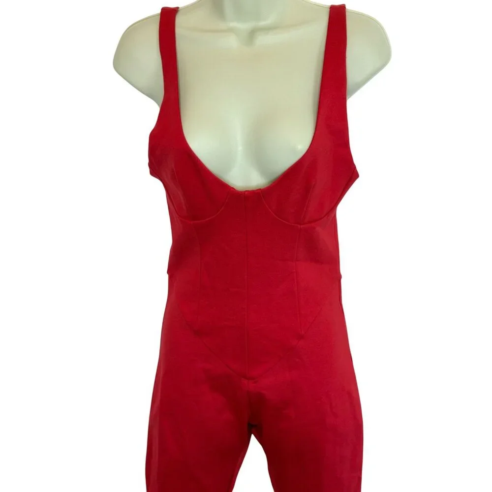 Delfi Collective Isadora Red Jumpsuit NWT - Size S - Picture 4 of 10